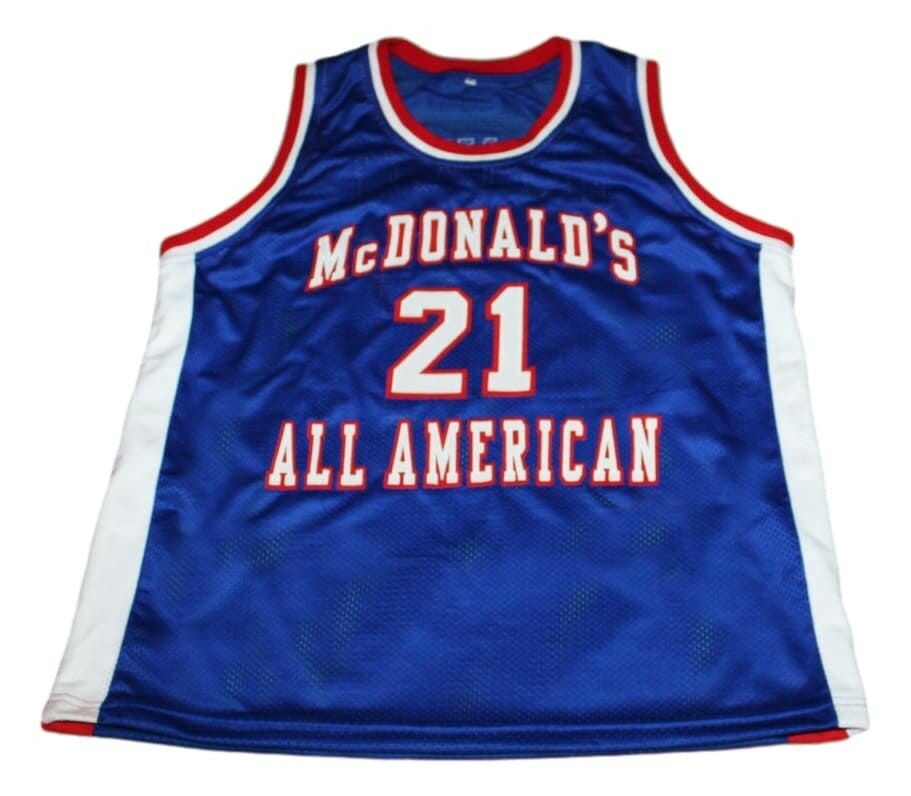 Kevin Garnett #21 McDonalds All American New Basketball Jersey Blue 2 Kevin Garnett #21 McDonalds All American New Basketball Jersey Blue