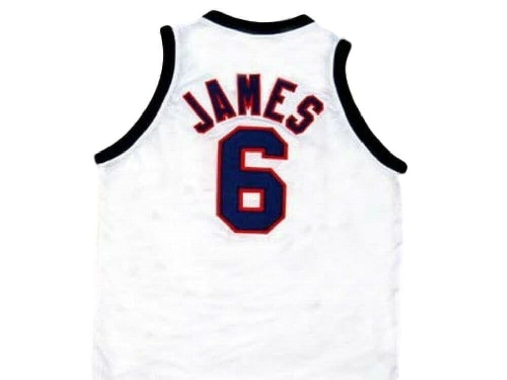 Lebron James #6 Team USA Basketball Jersey White 1 Lebron James #6 Team USA Basketball Jersey White