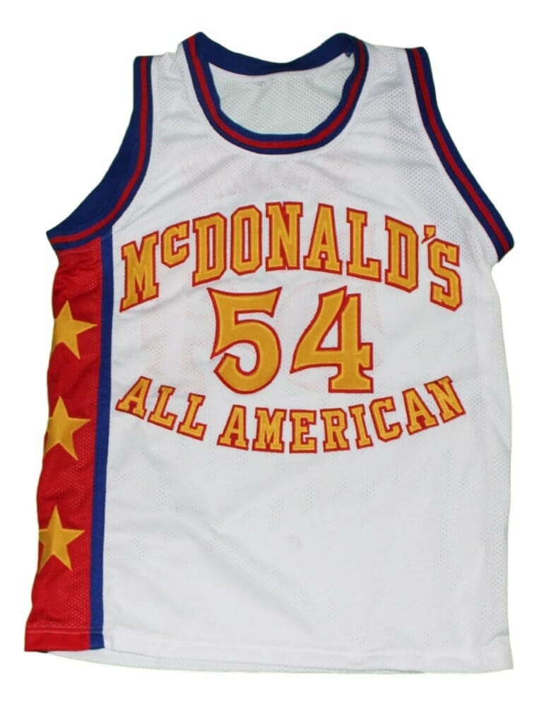 Kwame Brown #54 McDonald's All American Basketball Jersey White 2 Kwame Brown #54 McDonald's All American Basketball Jersey White