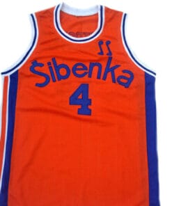 Drazen Petrovic #4 Sibenka Croatia Basketball Jersey Orange