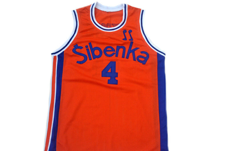 Drazen Petrovic #4 Sibenka Croatia Basketball Jersey Orange 2 Drazen Petrovic #4 Sibenka Croatia Basketball Jersey Orange