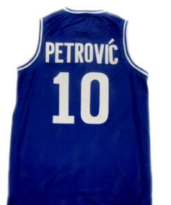 Drazen Petrovic #10 Cibona Croatia Basketball Jersey Blue