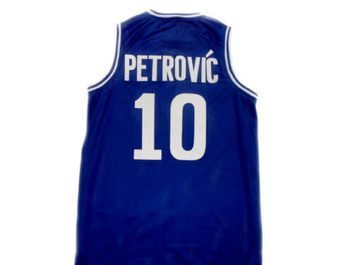 Drazen Petrovic #10 Cibona Croatia Basketball Jersey Blue 1 Drazen Petrovic #10 Cibona Croatia Basketball Jersey Blue