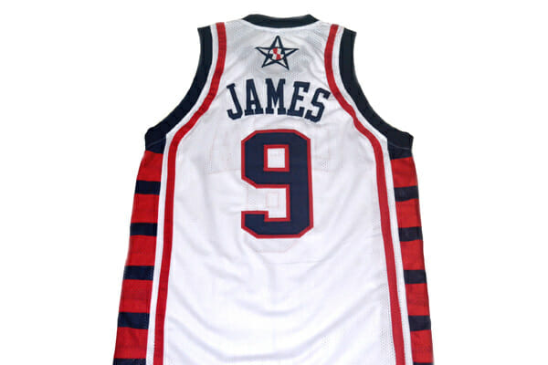 Lebron James #9 Team USA Basketball Jersey White 1 Lebron James #9 Team USA Basketball Jersey White