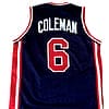 Derrick Coleman #6 Team USA Basketball Jersey Navy Blue