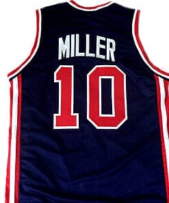 Reggie Miller #10 Team USA Basketball Jersey Navy Blue