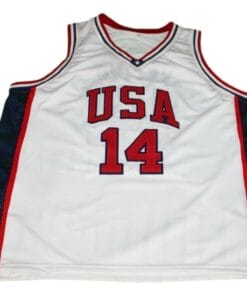 Gary Payton #14 Team USA Basketball Jersey White 4 Gary Payton #14 Team USA Basketball Jersey White