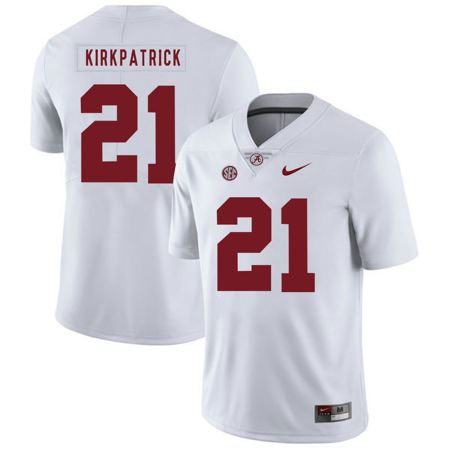Alabama Crimson Tide #21 Dre Kirkpatrick College Football Jersey White 1 Alabama Crimson Tide #21 Dre Kirkpatrick College Football Jersey White