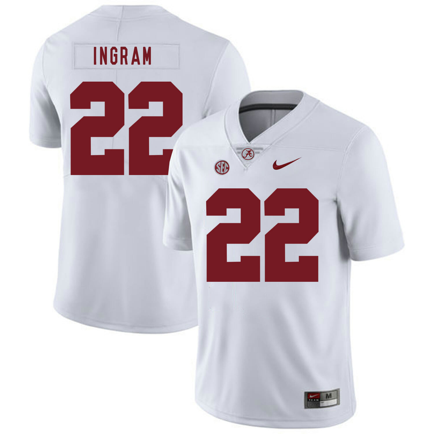 Alabama Crimson Tide #22 Mark Ingram College Football Jersey White 1 Alabama Crimson Tide #22 Mark Ingram College Football Jersey White