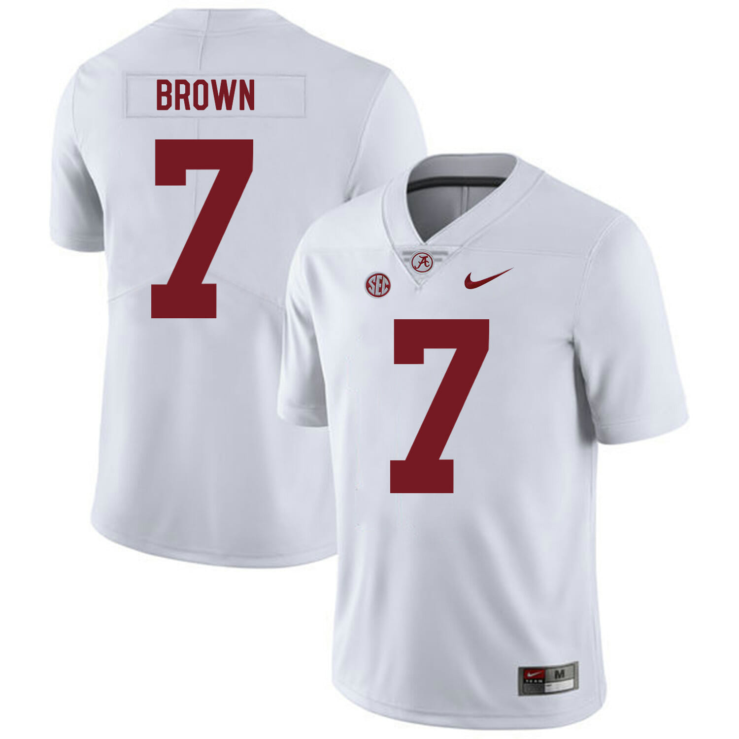 Alabama Crimson Tide #7 Tony Brown College Football Jersey White 1 Alabama Crimson Tide #7 Tony Brown College Football Jersey White