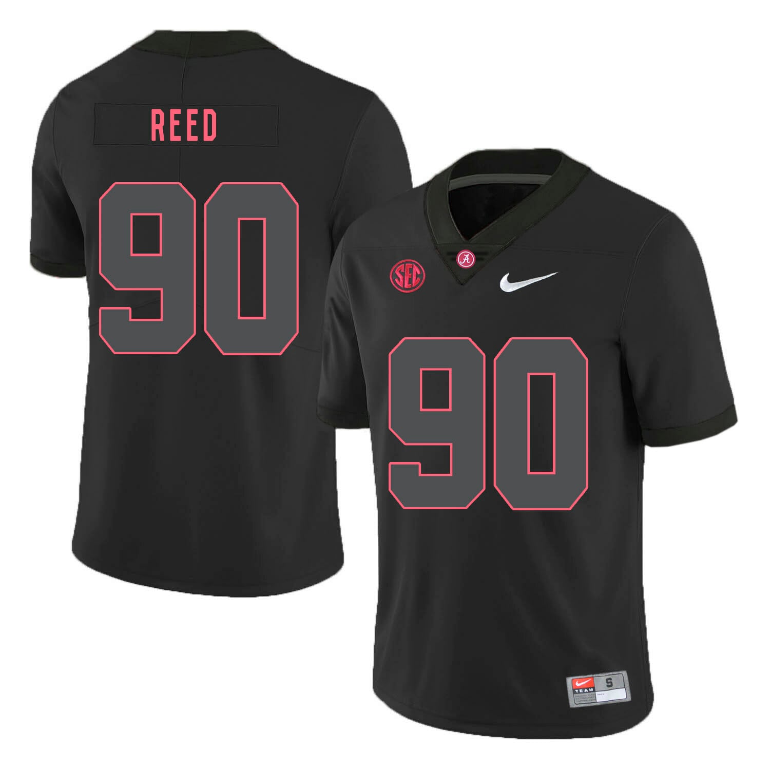 Alabama Crimson Tide #90 Jarran Reed College Football Jersey Black 1 Alabama Crimson Tide #90 Jarran Reed College Football Jersey Black