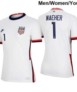 Alyssa Naeher Home White no.1 USWNT 2020-21 Breathe Soccer Four Star Jersey