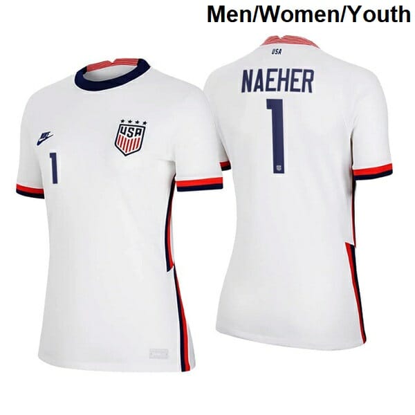 Alyssa Naeher Home White no.1 USWNT 2020-21 Breathe Soccer Four Star Jersey 1 Alyssa Naeher Home White no.1 USWNT 2020-21 Breathe Soccer Four Star Jersey