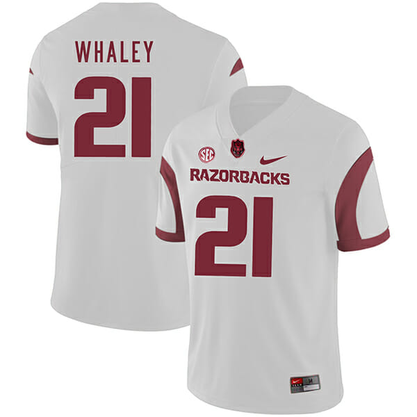 Arkansas Razorbacks #21 Devwah Whaley College Football Jersey White 1 Arkansas Razorbacks #21 Devwah Whaley College Football Jersey White