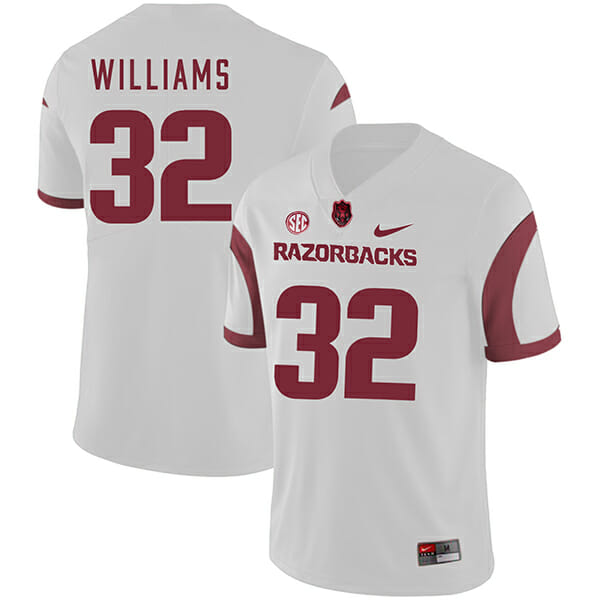 Arkansas Razorbacks #32 Jonathan Williams College Football Jersey White 1 Arkansas Razorbacks #32 Jonathan Williams College Football Jersey White