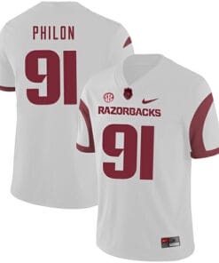 Arkansas Razorbacks #91 Darius Philon College Football Jersey White
