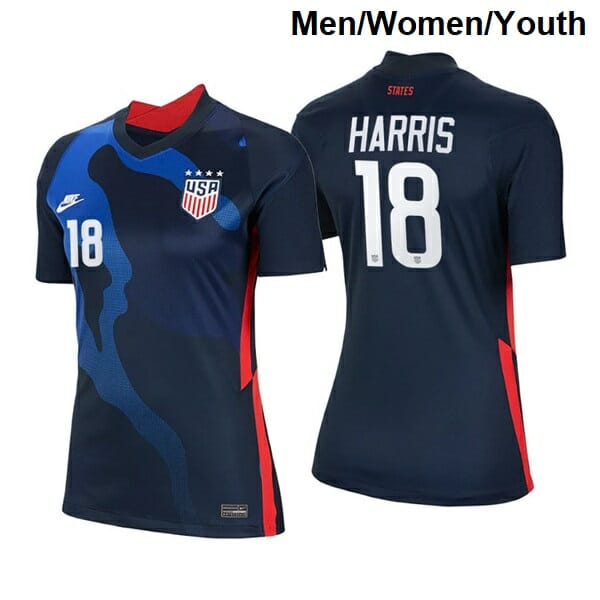 Ashlyn Harris Away Navy 2020-21 no.18 USWNT Breathe Soccer 4 Star Jersey 1 Ashlyn Harris Away Navy 2020-21 no.18 USWNT Breathe Soccer 4 Star Jersey