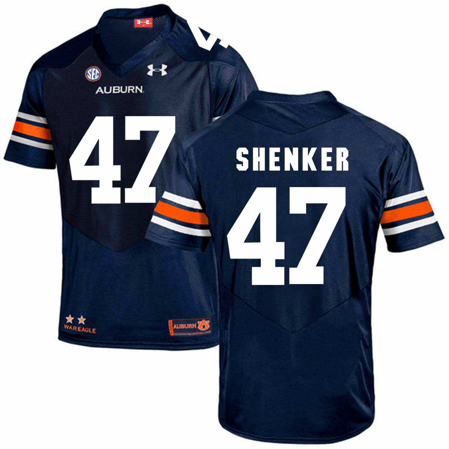 Auburn Tigers Under Armour #47 SHENKER Football Jersey Dark Blue 1 Auburn Tigers Under Armour #47 SHENKER Football Jersey Dark Blue