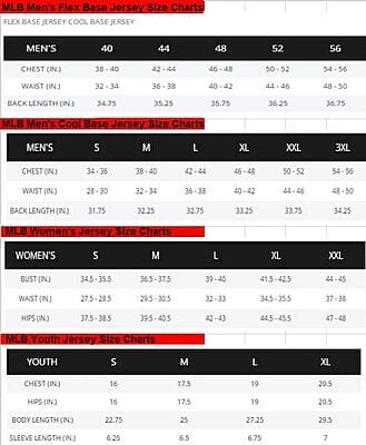 Baseball Size Chart official