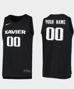 Custom Name Number Xavier Musketeers Black Replica College Basketball Jerse