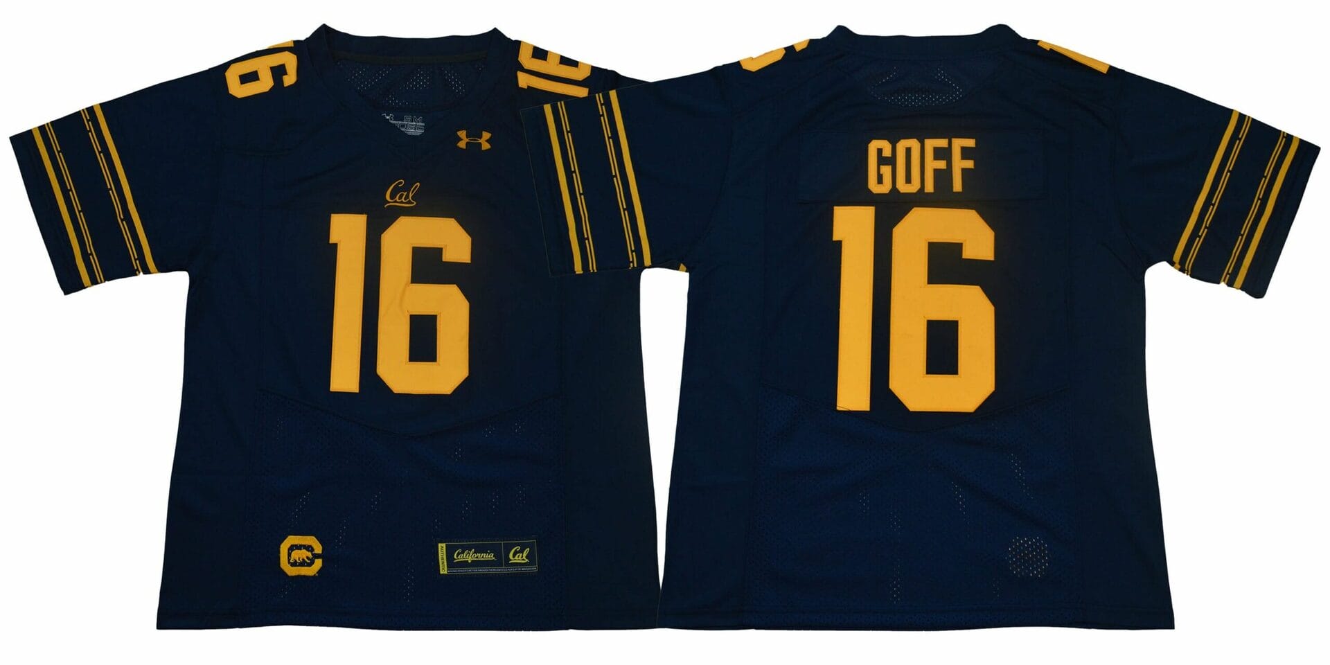 California Golden Bears #16 Goff Football Jersey Deep Blue Under Armour 1 California Golden Bears #16 Goff Football Jersey Deep Blue Under Armour