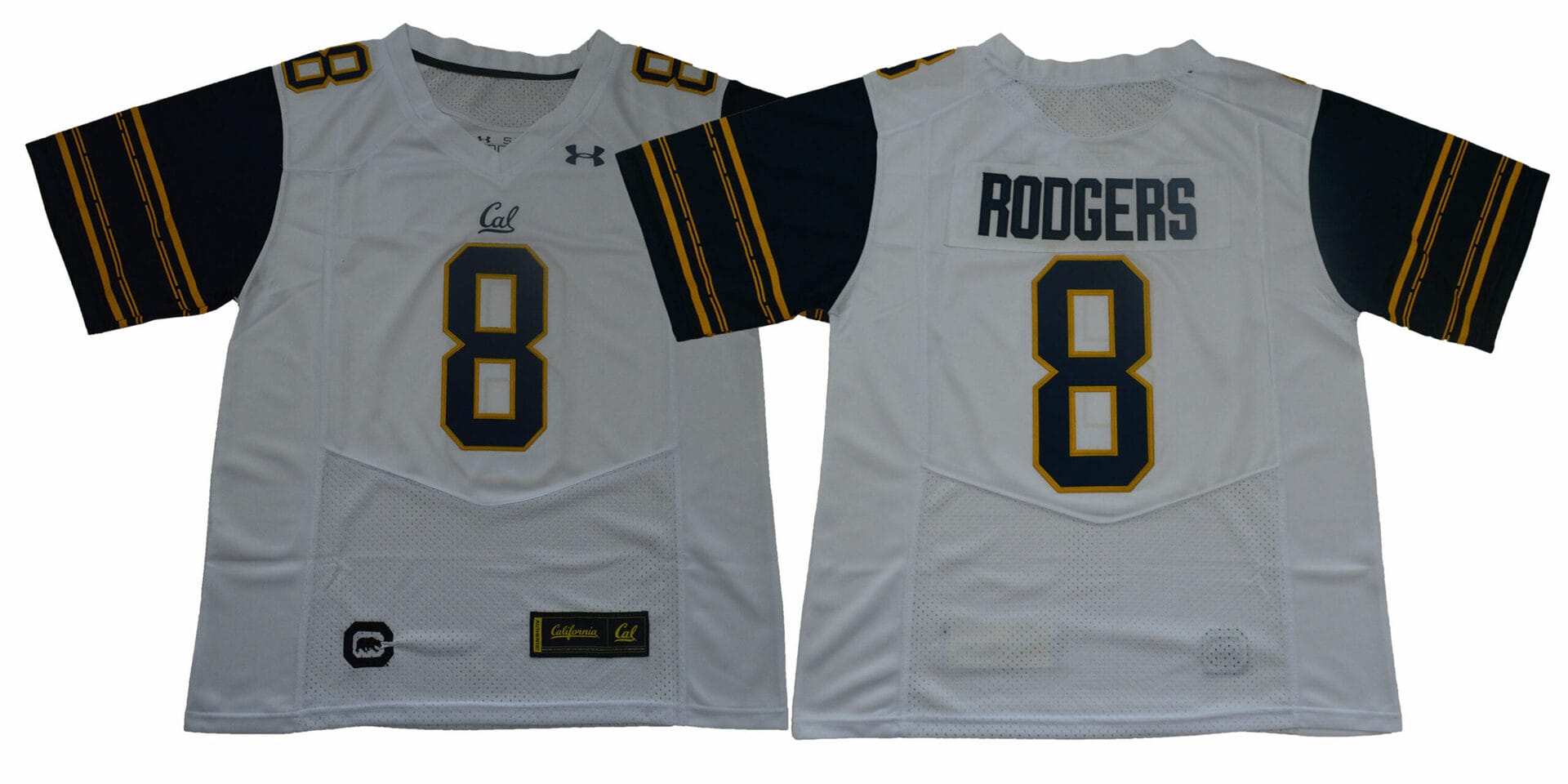 California Golden Bears #8 Rodgers NCAA Football Jersey White 1 California Golden Bears #8 Rodgers NCAA Football Jersey White