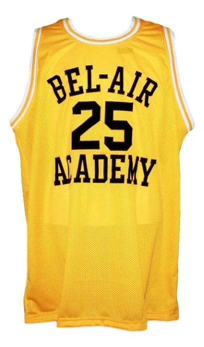 Carlton Banks #25 Bel-Air Academy Basketball Jersey New Sewn Yellow