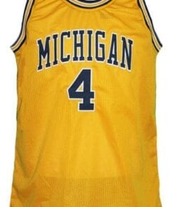 Chris Webber #4 Custom College Basketball Jersey New Sewn Yellow