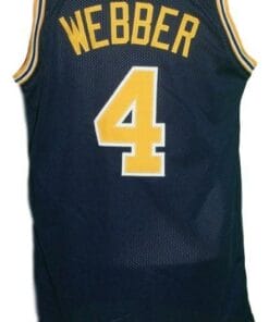 Chris Webber #4 College Basketball Jersey Sewn Navy Blue