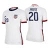 Christen Press White no.20 USWNT 2020 21 Home Soccer Four Stars Jersey