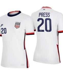 Christen Press White no.20 USWNT 2020-21 Home Soccer Four Stars Jersey