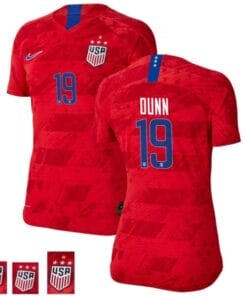 Crystal Dunn Red Champions no.19 USWNT Away Soccer Jersey