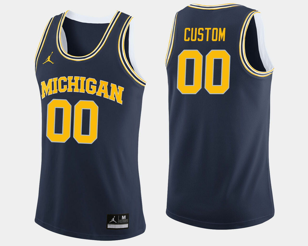 Custom Name Number Michigan Wolverines Navy College Basketball Jersey 1 Custom Name Number Michigan Wolverines Navy College Basketball Jersey