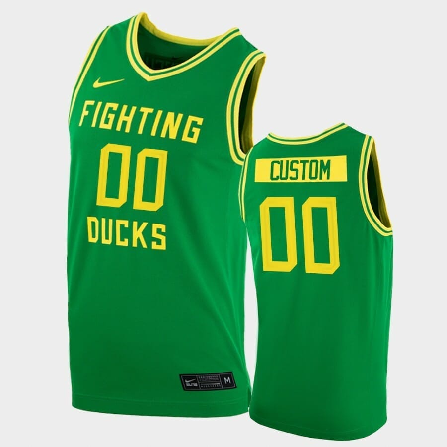 Custom Name Number Oregon Ducks Green College Basketball Replica Jersey 1 Custom Name Number Oregon Ducks Green College Basketball Replica Jersey