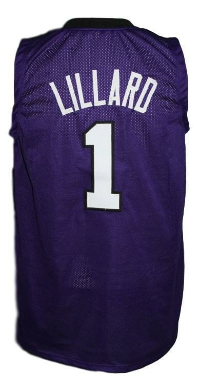 Damian Lillard #1 Custom College Basketball Jersey New Sewn Purple