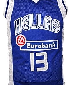 Dimitris Diamantidis #13 Greece Custom Basketball Jersey Blue
