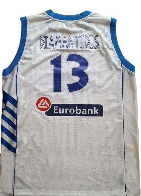 Dimitris Diamantidis #13 Greece Custom Basketball Jersey White