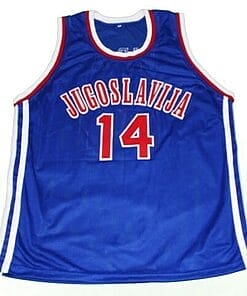 Dino Radja #14 Jugoslavija Yugoslavia Basketball Jersey Blue