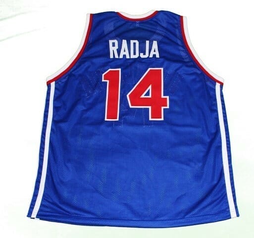 Dino Radja #14 Jugoslavija Yugoslavia Basketball Jersey Blue 1 Dino Radja #14 Jugoslavija Yugoslavia Basketball Jersey Blue