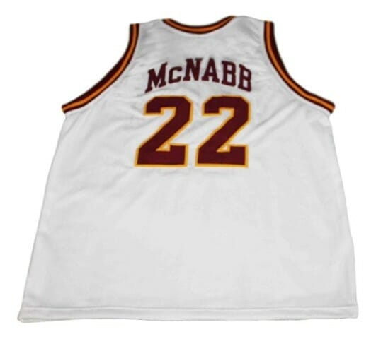 Donovan McNabb #22 Mount Carmel High School Basketball Jersey White 1 Donovan McNabb #22 Mount Carmel High School Basketball Jersey White