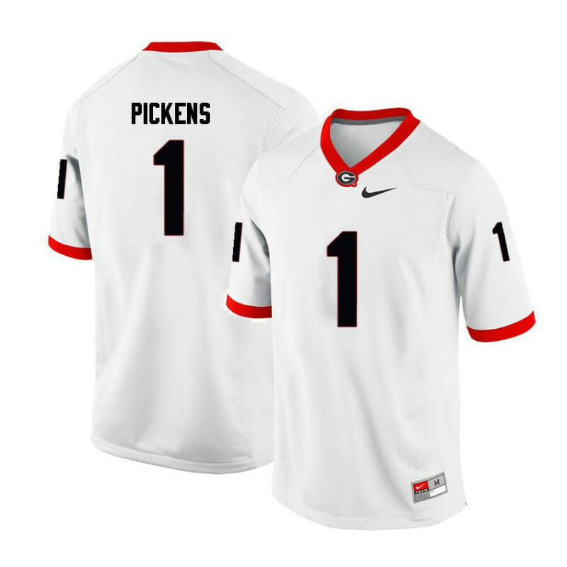 Georgia Bulldogs #1 George Pickens College Football Jersey Limited White 1 Georgia Bulldogs #1 George Pickens College Football Jersey Limited White