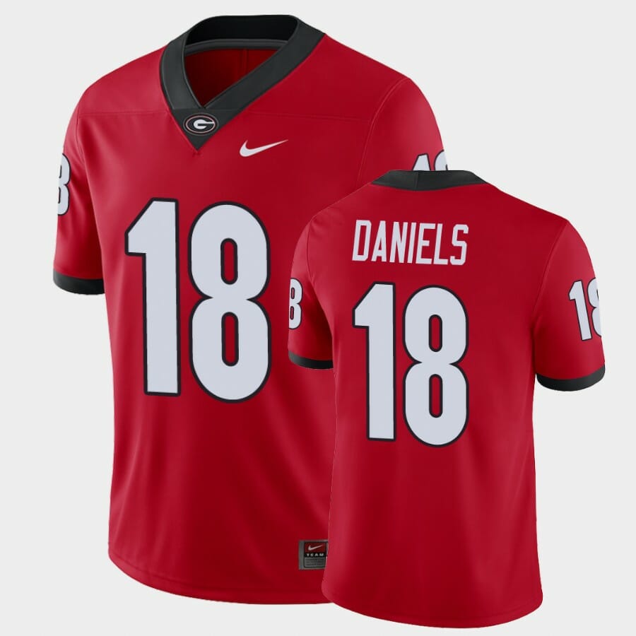 Georgia Bulldogs #18 JT Daniels Red College Football Alumni Player Jersey 1 Georgia Bulldogs #18 JT Daniels Red College Football Alumni Player Jersey
