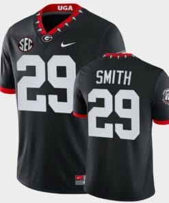 Georgia Bulldogs #29 Christopher Smith Black Mascot 100th Anniversary College Game Jersey