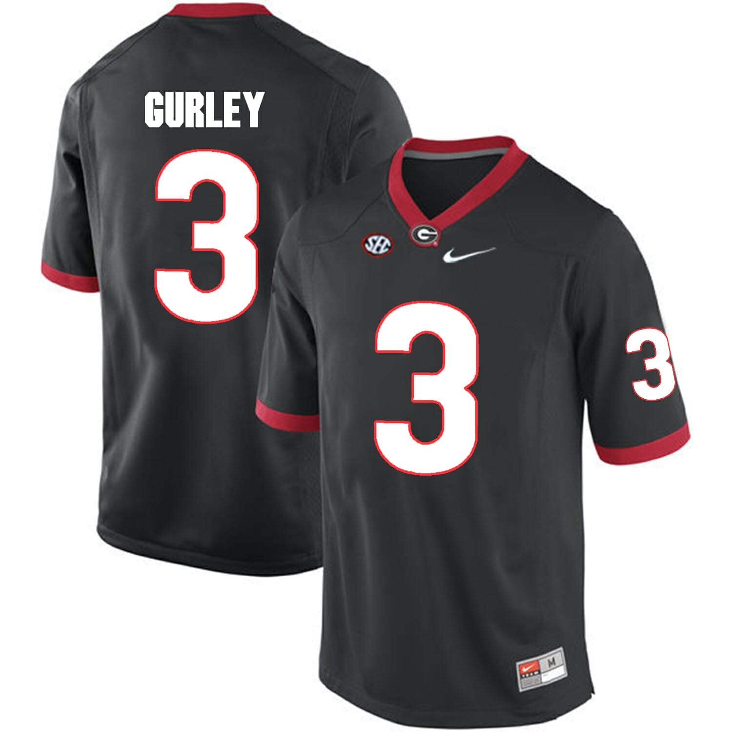 Georgia Bulldogs #3 Todd Gurley II College Football Jersey Black Sec Patch 1 Georgia Bulldogs #3 Todd Gurley II College Football Jersey Black Sec Patch