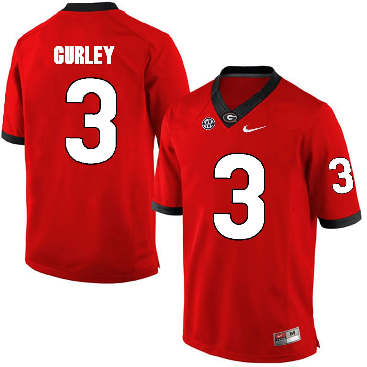 Georgia Bulldogs #3 Todd Gurley II College Football Jersey Red Sec Patch 1 Georgia Bulldogs #3 Todd Gurley II College Football Jersey Red Sec Patch