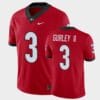 Georgia Bulldogs 3 Todd Gurley II Red College Football Alumni Player Jersey