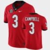 Georgia Bulldogs 3 Tyson Campbell Red College Football Alumni Jersey