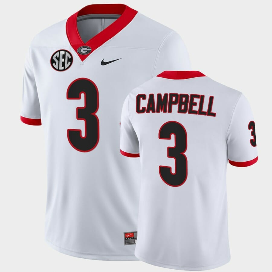 Georgia Bulldogs #3 Tyson Campbell White College Football Alumni Jersey 1 Georgia Bulldogs #3 Tyson Campbell White College Football Alumni Jersey