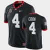 Georgia Bulldogs 4 James Cook Black Mascot 100th Anniversary College Game Jersey
