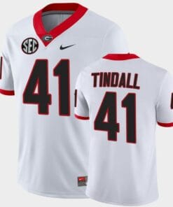 Georgia Bulldogs #41 Channing Tindall White College Football Game Jersey